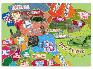 Illustrated map of Edinburgh for Stay at the Festival