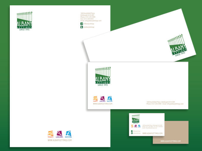 Stationery for Albany Lettings