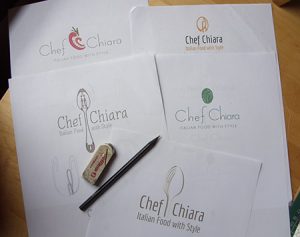 Logo design options for Chef Chiara