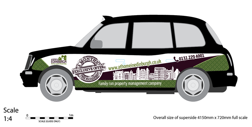 Design for small business: At Home In Edinburgh TAXI Livery