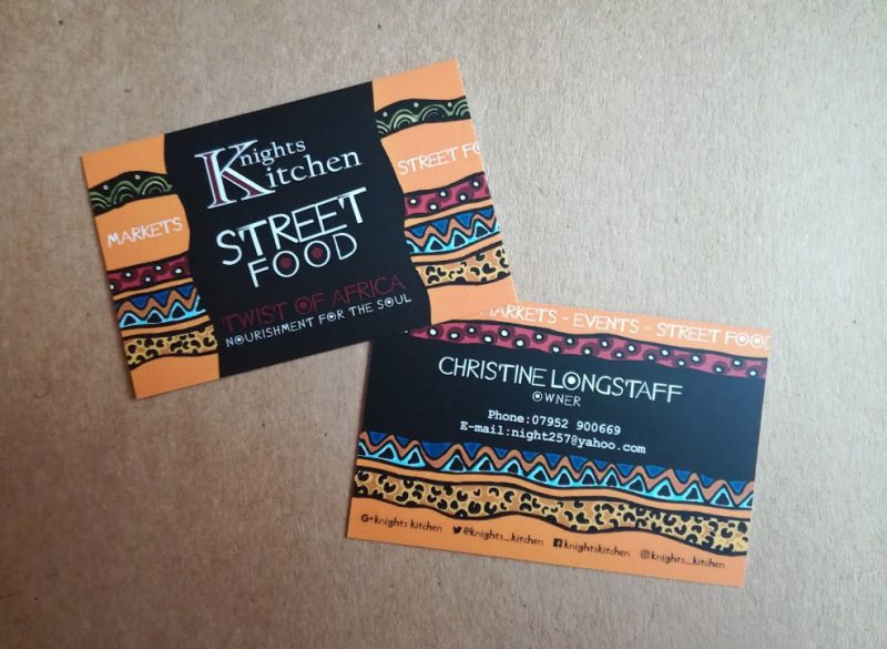 Business cards for Knoghts Kitchen